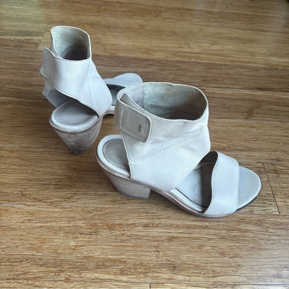 EILEEN FISHER Arts Ankle‎ Cuff Sandal Cream Heel Womens - Picture 4 of 8